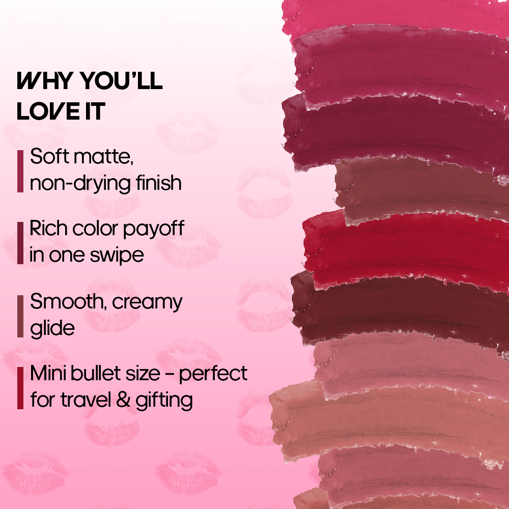 Recode Nude Blossom Matte Mini Bullet Lipstick Set Of 5 (5 X 1.5 G)