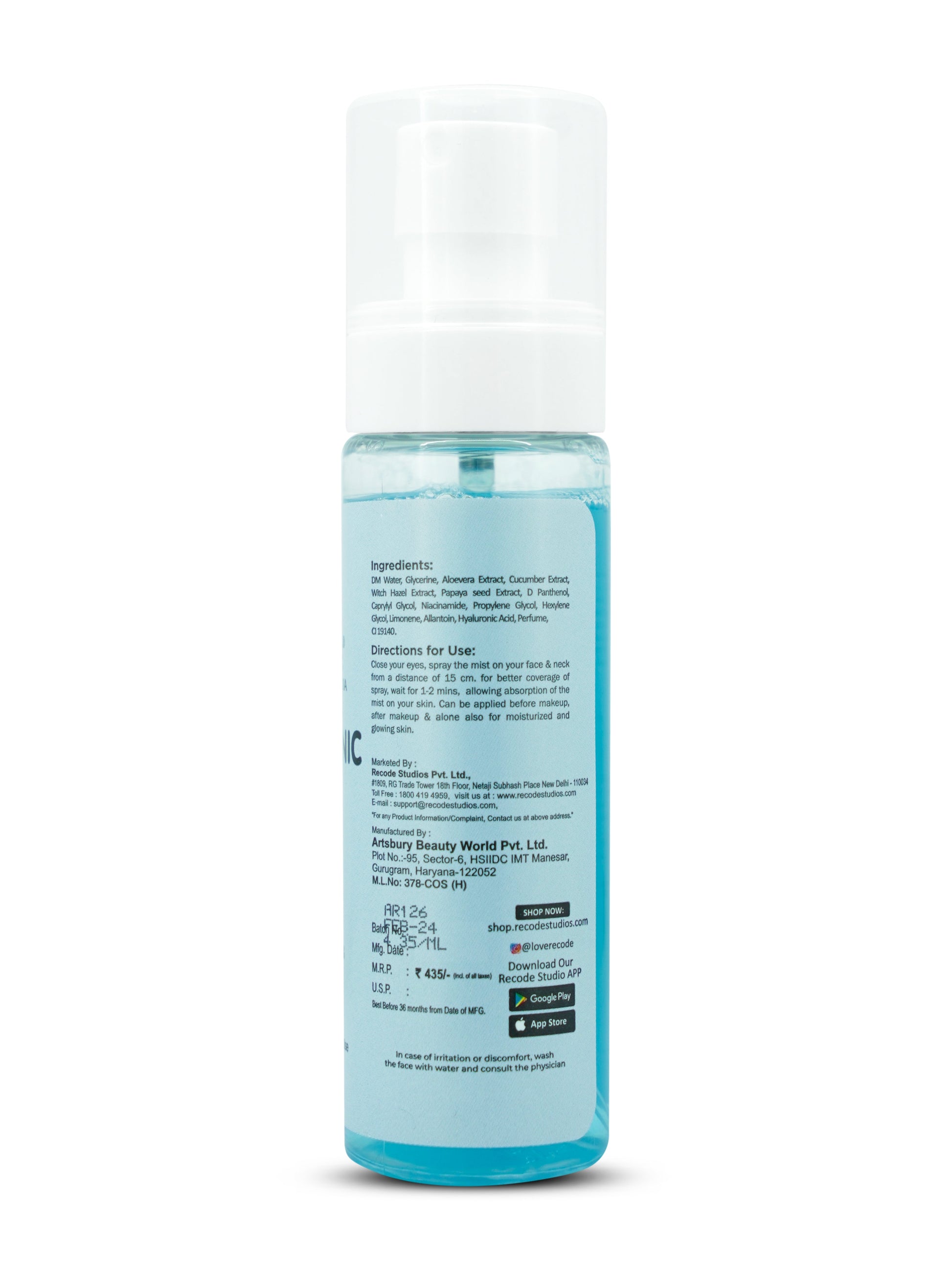 Recode Hyaluronic Acid Glow Mist -100 ML
