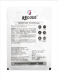 Recode Face Sheet Mask For D Tan