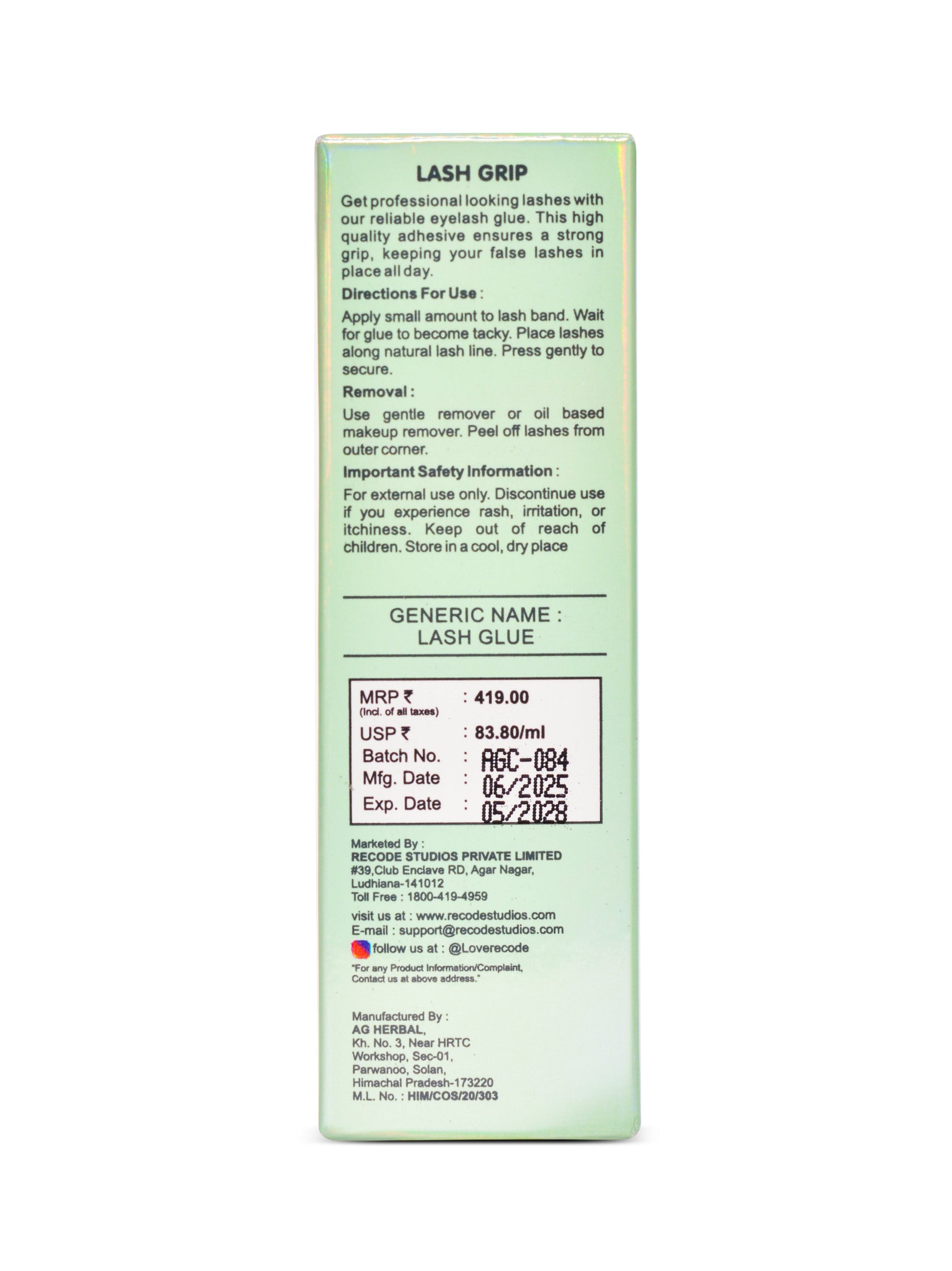 Recode Lash Grip 5 ML - Clear