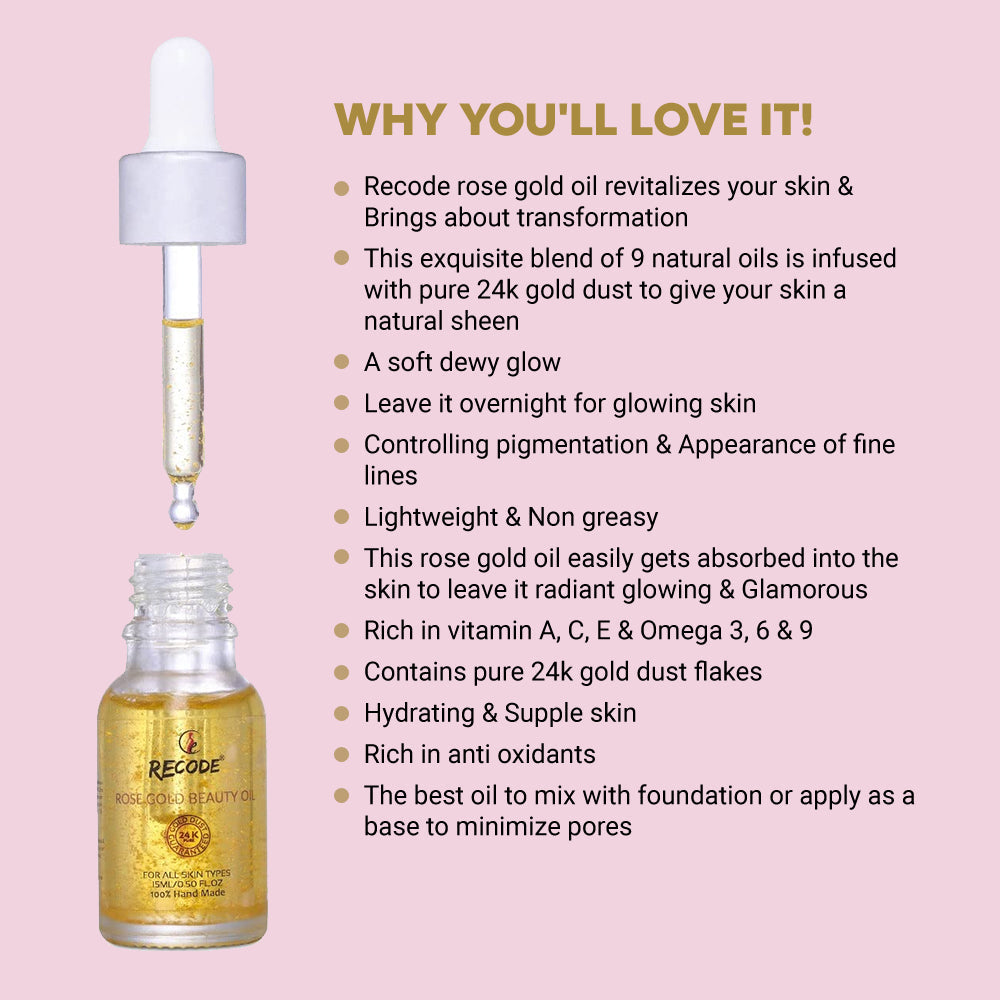 Recode Rose Gold Beauty Oil for Face 15 ML