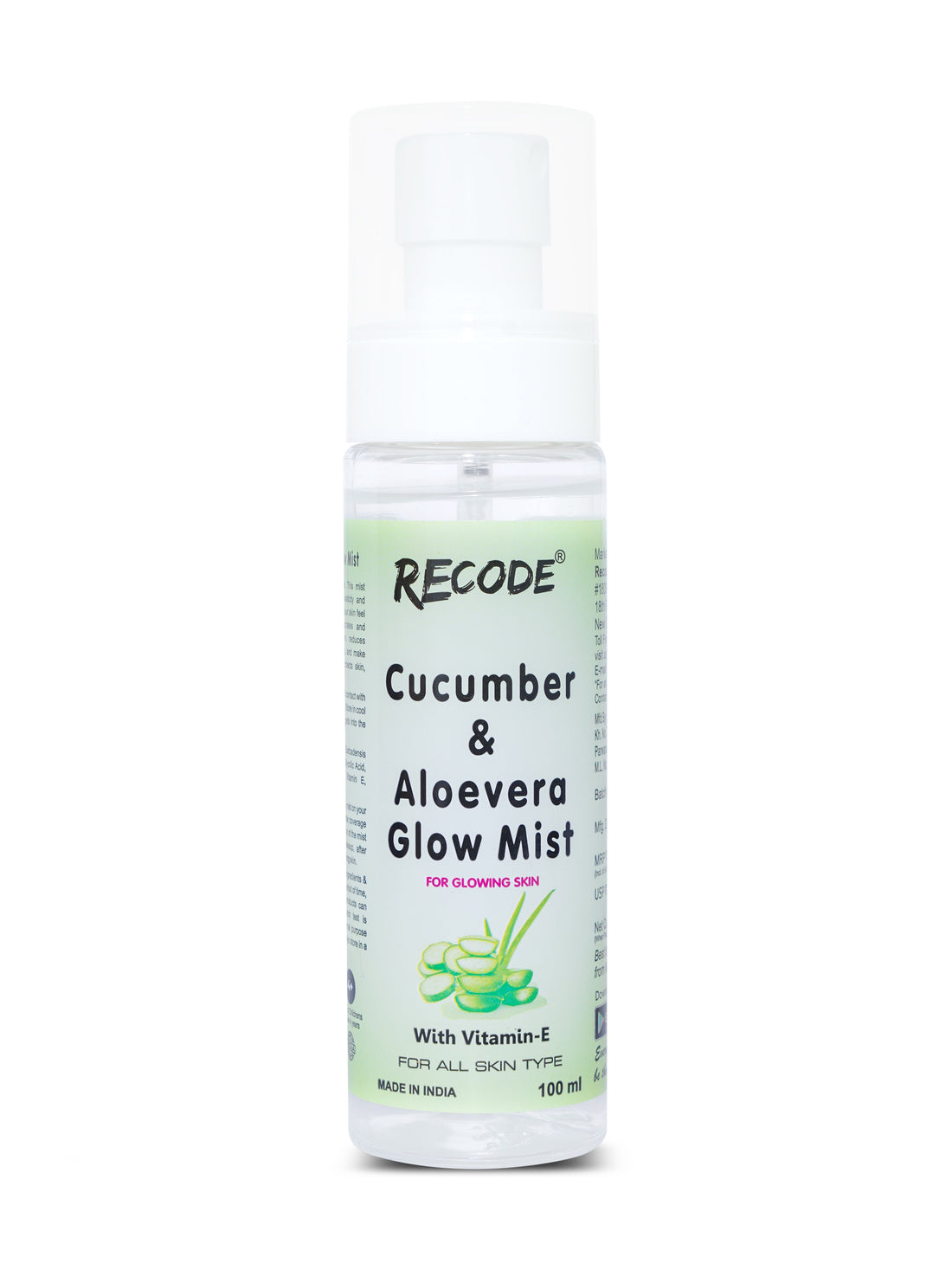 Recode Cucumber & Aloevera Glow Mist - 100 ML