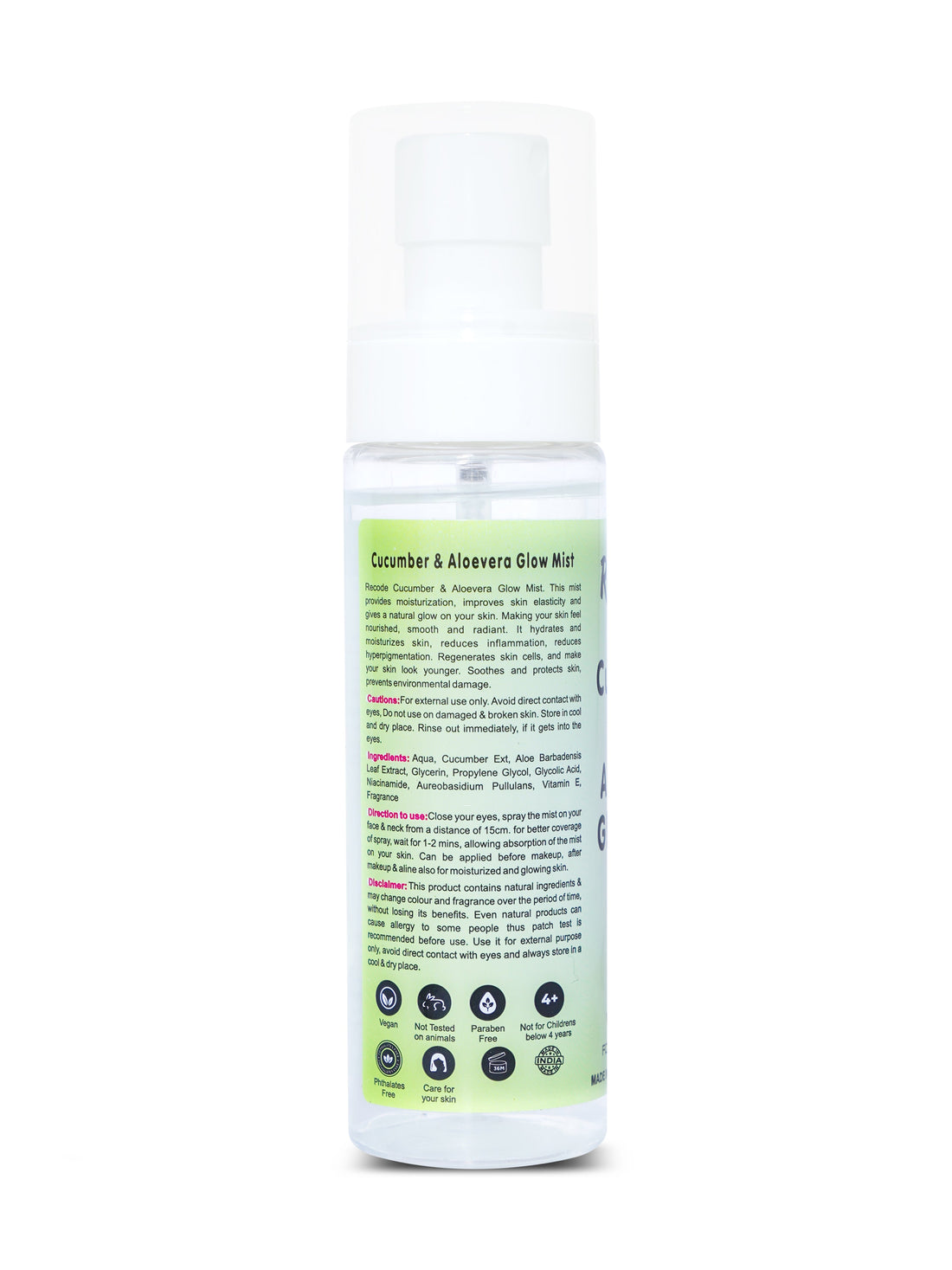 Recode Cucumber & Aloevera Glow Mist - 100 ML