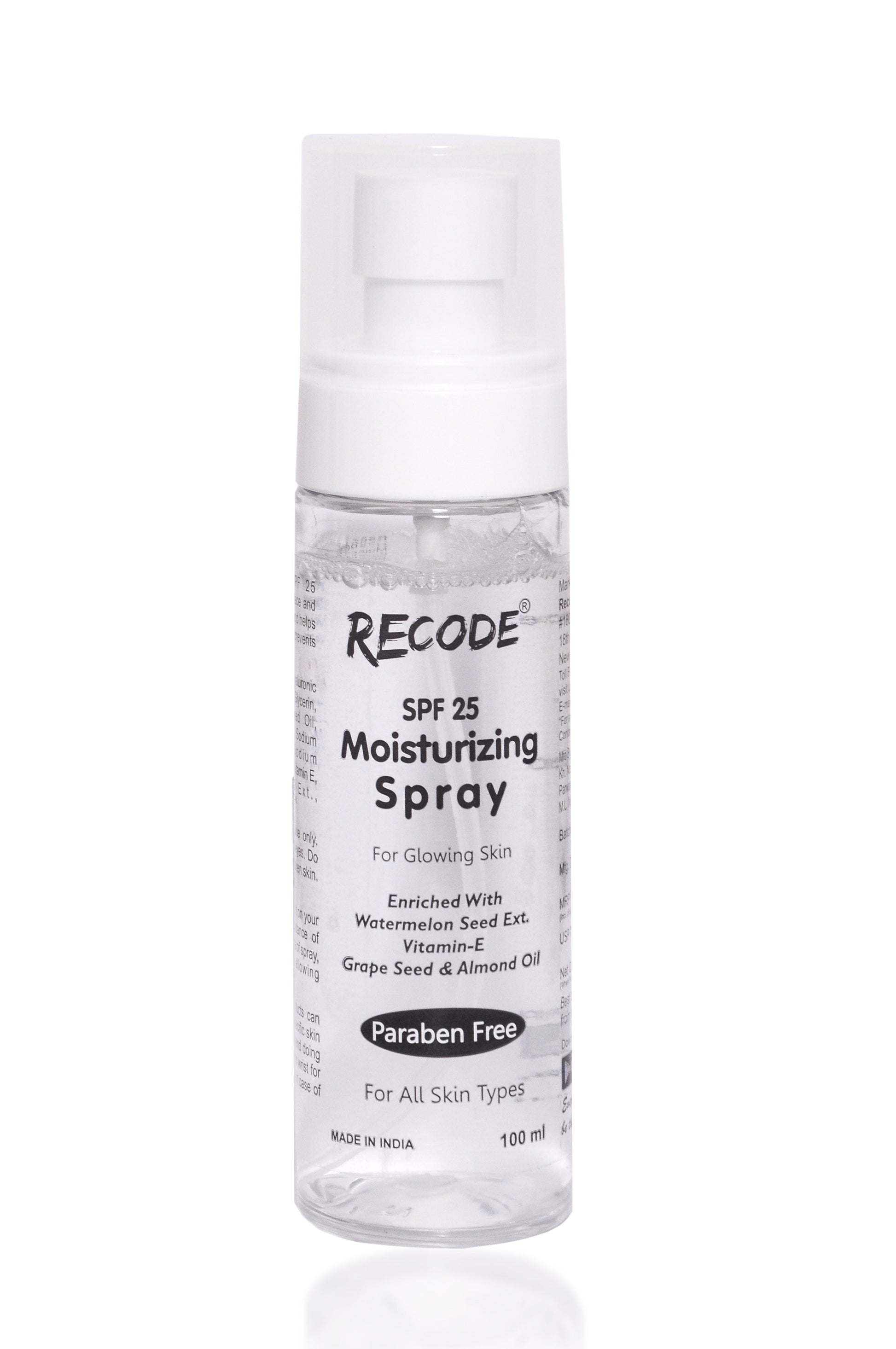 Recode Hydrating Moisturizer for Glowing Skin SPF 25 Lotion Spray (100 ML)