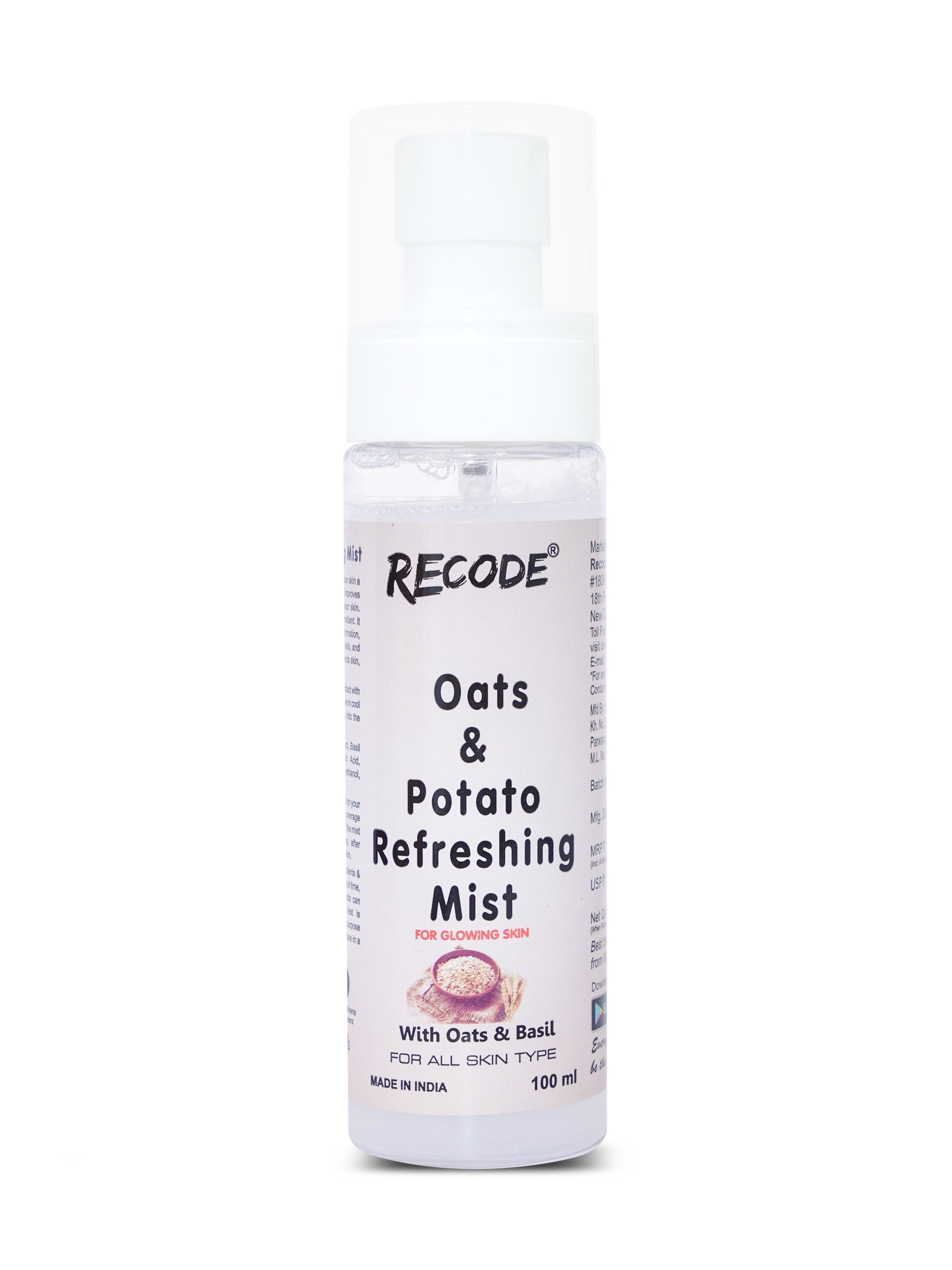 Refreshing Face Mist with Oats & Potato Extract for Oily Skin -100 ML